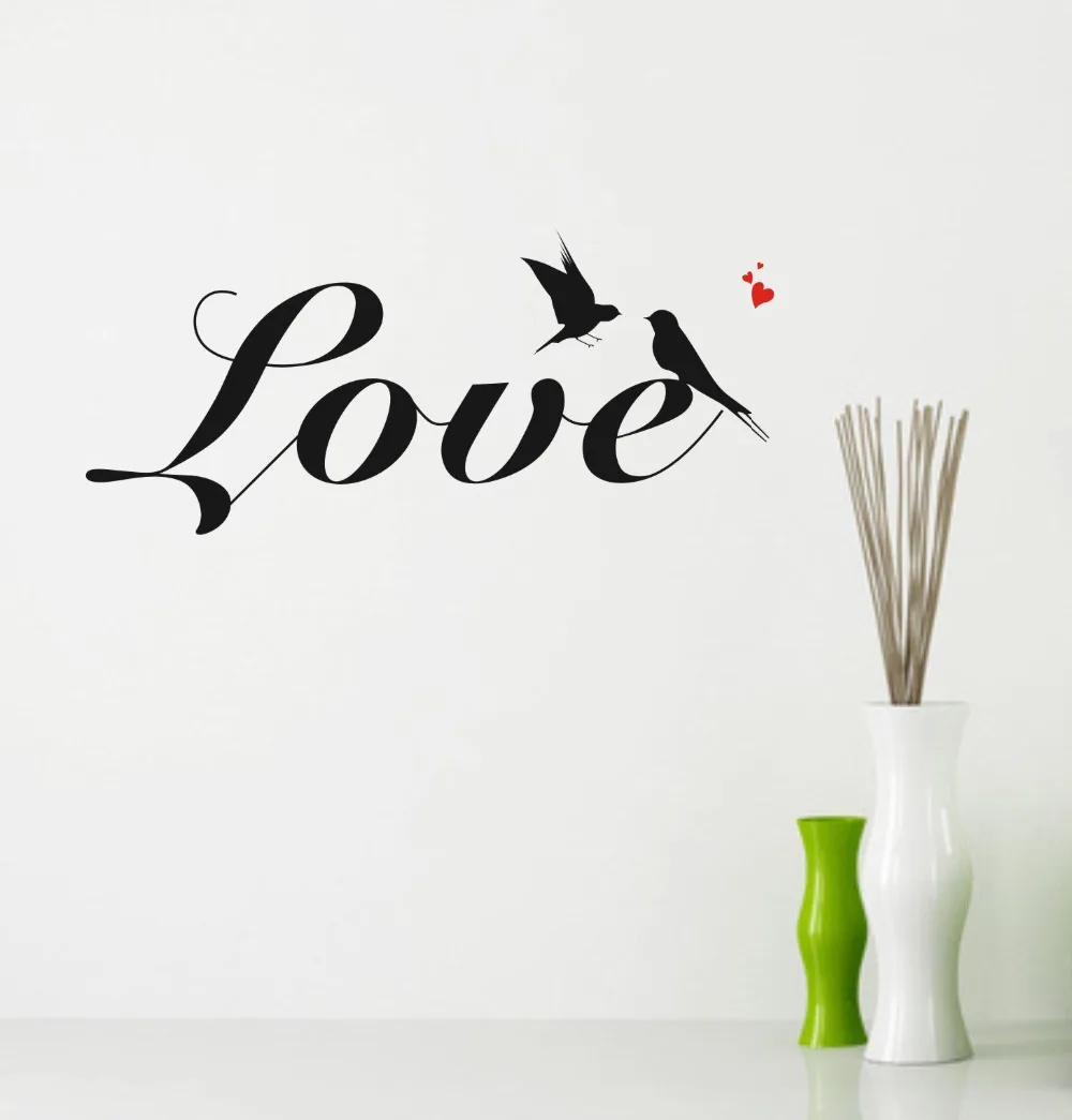 wall quotes Swallow Love Wall Decals Free Shipping /PVC Removable Art Home Wall Stickers/Room Wall Decor Quote