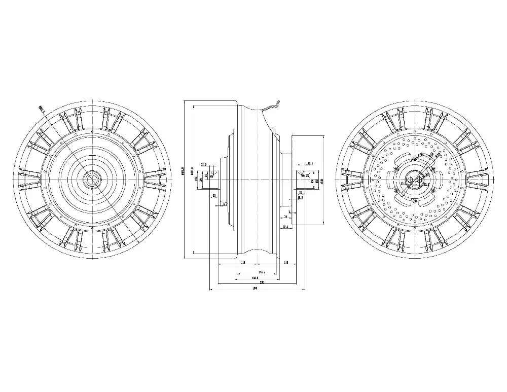 17x4.5 14kw 273 80H Modified Wheel Drawing