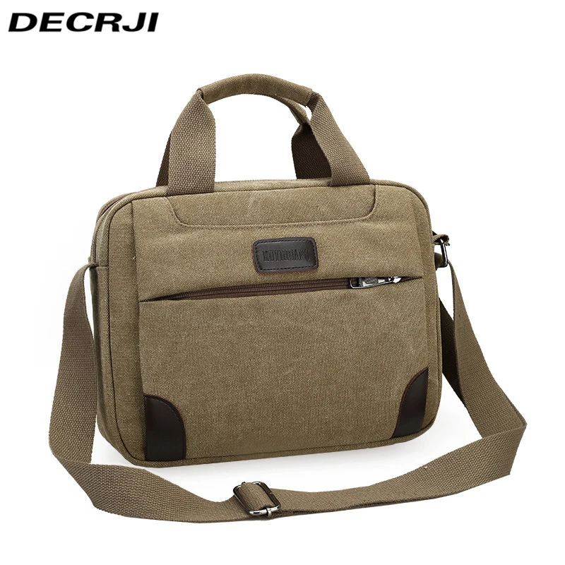 

DECRJI Men Canvas Shoulder Bags High Quality Traveling Crossbody Bag Vintage Bolsa Masculina Large Capacity Men Messenger Bags