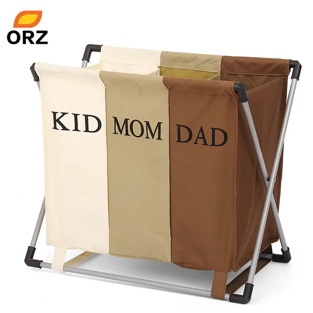 ORZ Plegable Cesta Cesto de la ropa Ropa Sucia Separados Tres Rejilla