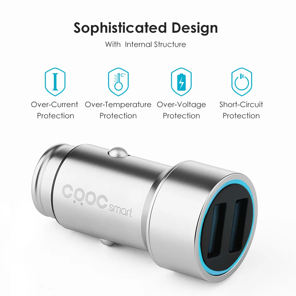 CRDC двойной зарядное устройство USB Универсальное металлическое быстрое для