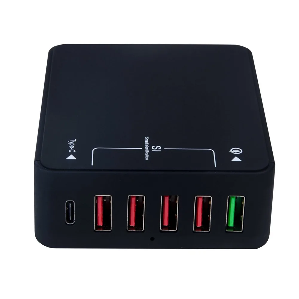 USB Charger Station 6 Ports 5V/9V/12V Quick Charge QC 3.0+Type C USB Hub Power Adapter w/USB-C cable for iPhone Samsung Huawei USB Charger Station 6 Ports 5V/9V/12V Quick Charge QC 3.0+Type C USB Hub Power Adapter w/USB-C cable for iPhone Samsung Huawei