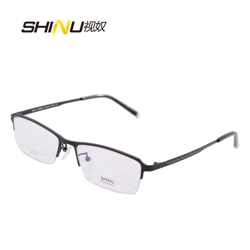 

half rim glasses frame pure Titanium high quality men business eyeglasses frame retro optical glasses frame with box 6092