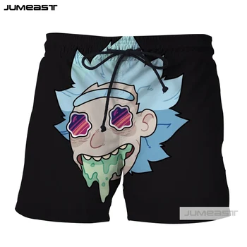

Jumeast 3D Print Funny Cartoon Short Pants Anime Rick and Morty Men/Women Loose Size Shorts Novelty Board Shorts Crazy Person