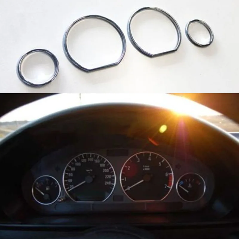 

Mayitr Hight Quality 1 Set Chrome Dashboard Gauge Ring Speedometer Instrument Cluster Rings Bezel Trim for BMW E46 1998-2004