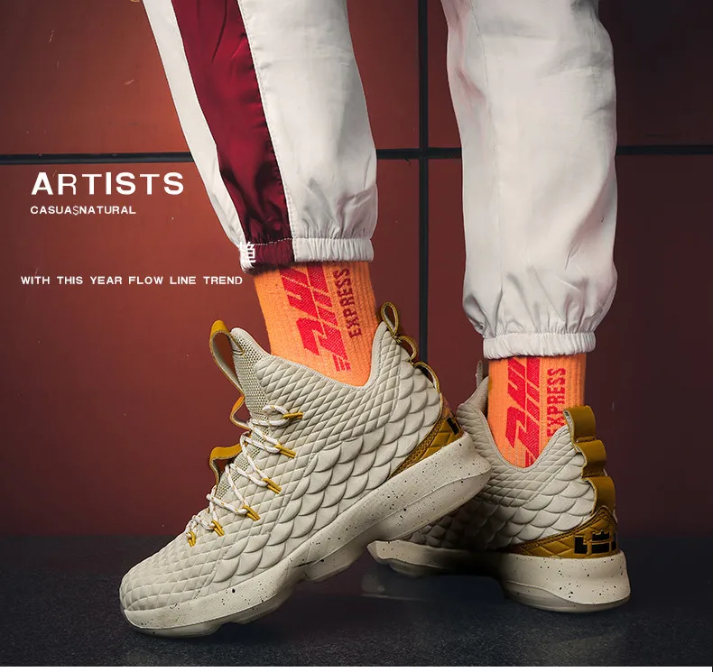 2018 Hot High Top Basketball Shoes For Men Woman Cushioning Original Basketball Sneakers Shockproof Couple Athletic Sports Shoes (16)