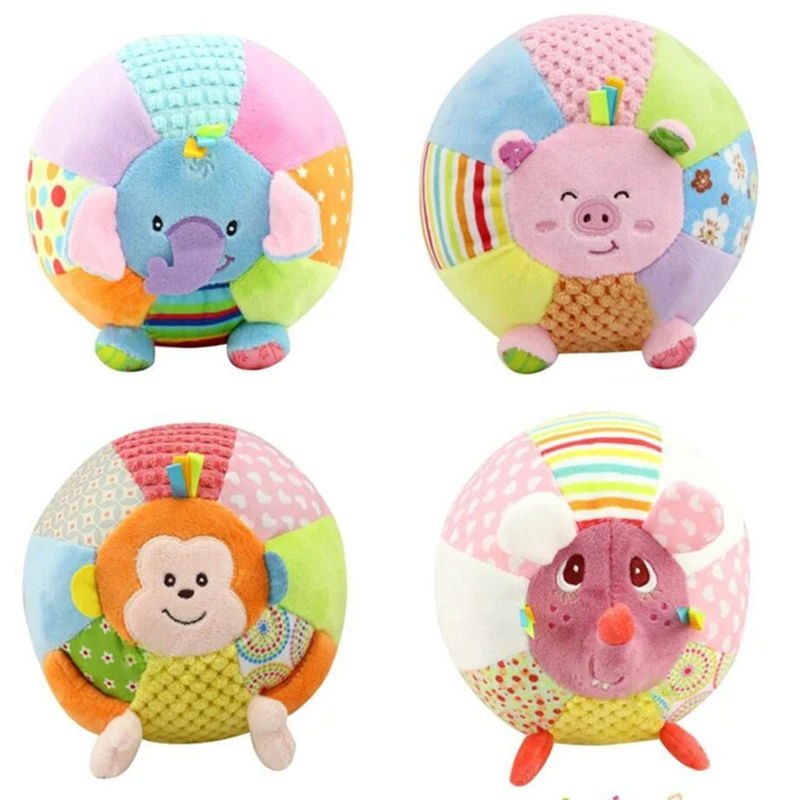 Детские Звук ткань игрушка животных мяч для детей игрушки для активных игр мультфильм о розовой свинье Обезьяна Мягкая Жуэ раннего