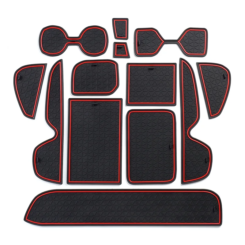 Car Accessories Non-Slip Pads For Toyota RAV4 Anti-Slip Mat Rubber Car Interior Organizer Door Slot Mat 12pcs - Название цвета: Red