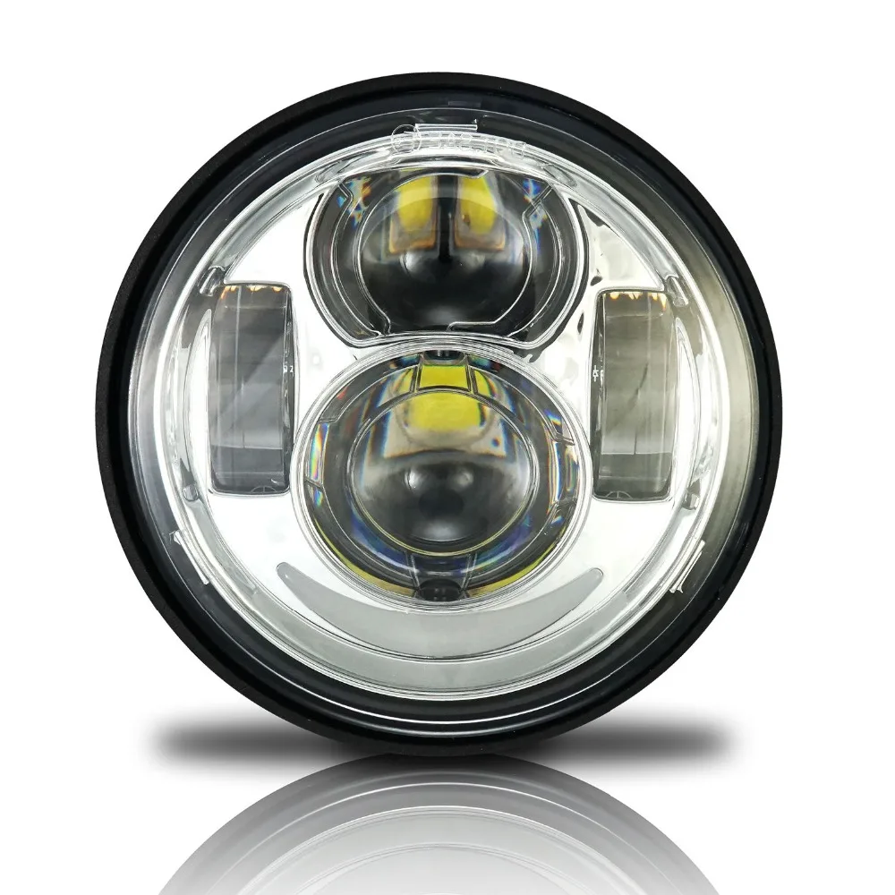 4.65inch Chrome LED Motorcycle Daymaker HeadLights Lamp For Harley Fat Bob FXDF 2008-2016
