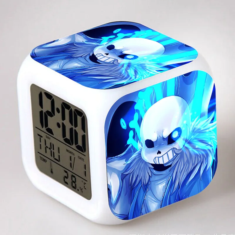 Undertale Alarm Clocks,Color change digital alarm clock Flashing light