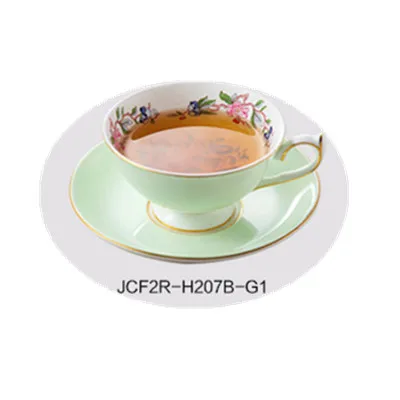 1 набор топ-класса чайная чашка и блюдце из европейской керамики набор кофейных чашек чашки керамические расширенные фарфоровые чашки для подарков 5ZDZ110 - Цвет: H207B