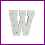 Белые деревянные буквы, декоративная фигурка, СВЕТОДИОДНЫЙ знак маркиза, светящийся алфавит, ночник, для дома, настенный, детский светодиодный светильник - Цвет: Letter W