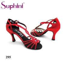 Free Shipping Crystal T STRAP High Heel Dance Shoes Women s Salsa Latin Dance Shoes