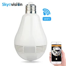 Skyevision 960P Bulb Light Wireless IP Camera Wifi Home Security Panoramic FishEye 360 degree Full View