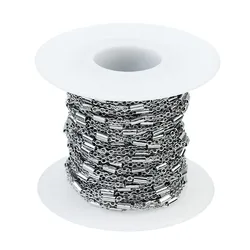 LINSOIR 10yards/roll Metal Stainless Steel Necklace Chains Bulk For Diy Jewelry Making Tube Link Chain Fit Bracelets Findings LINSOIR 10yards/roll Metal Stainless Steel Necklace Chains Bulk For Diy Jewelry Making Tube Link Chain Fit Bracelets Findings