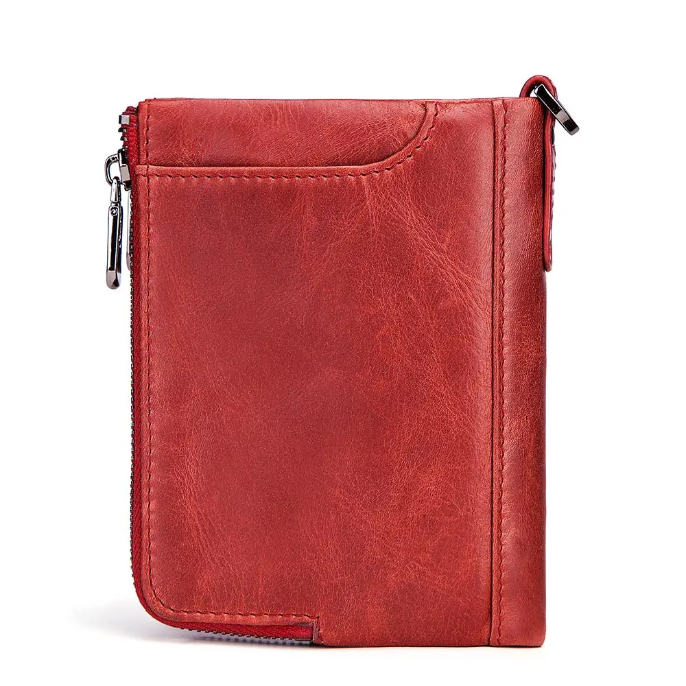 

HOT Fashion Women Wallet Genuine Leather Zipper Design Female Short Rfid Purse With ID Card Holder Coin Pockets Mini Walet