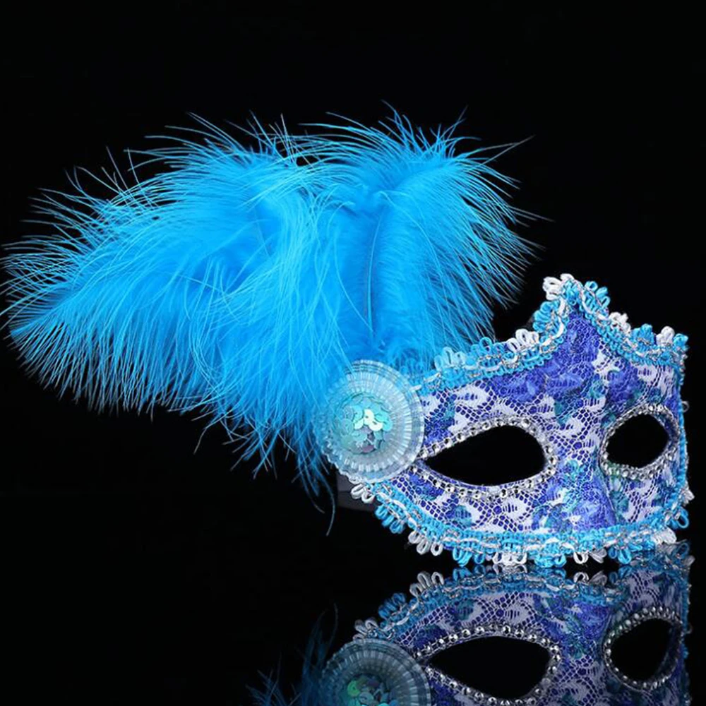 1 шт., женская сексуальная Венецианская кружевная маска с перьями в виде цветов, маски для глаз на Рождество, Хэллоуин, Маскарадная маска для