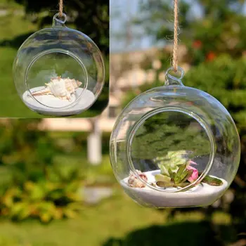 

6pcs/lot 8cm(3inch) Hanging Glass terrarium Planters candle holder glass vases flower vases vaso
