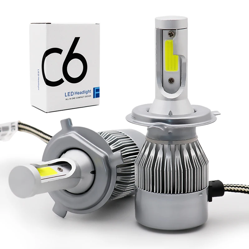 

HAOSJ Car C6 H4 LED Bulb H1 H3 H7 H11 H13 880 9005 Hb3 9006 Hb4 Headlight Kit 36W 4000Lm COB Auto Light Lamp Bulbs headlight