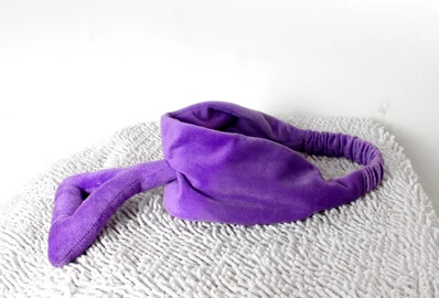 1 шт., новая модная детская мягкая мультяшная головная повязка с тепепузиками, детская эластичная Вельветовая повязка для волос, 4 цвета - Цвет: Фиолетовый
