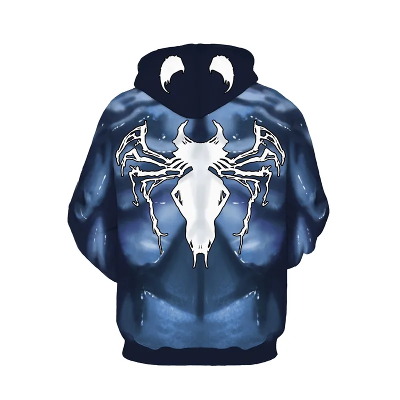 Fans Wear Sweatshirt Venom 3D Prined Hooded Sweatshirts Venom Spiderman Cosplay Hoodie
