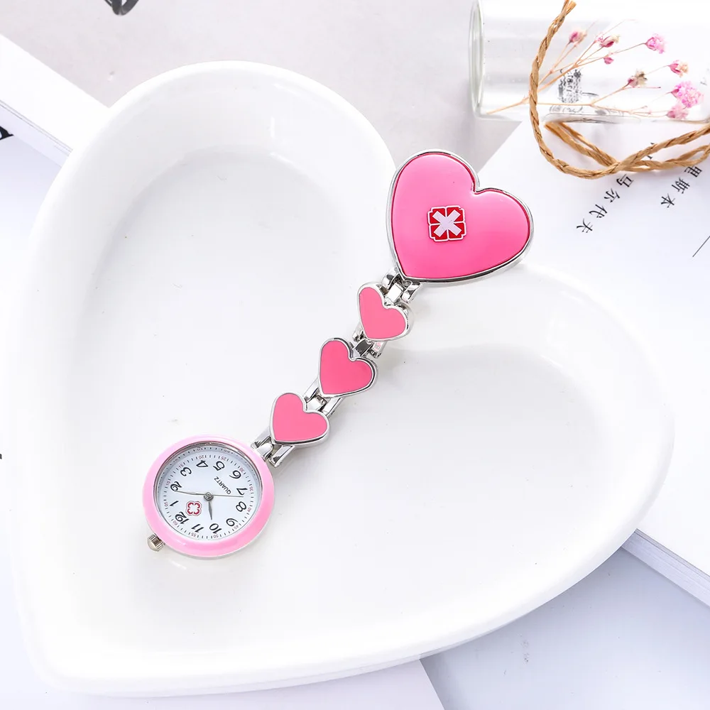Новинка! Портативные часы для женщин, девушек, медсестер, доктора. Карманные кварцевые электронные часы в форме сердца