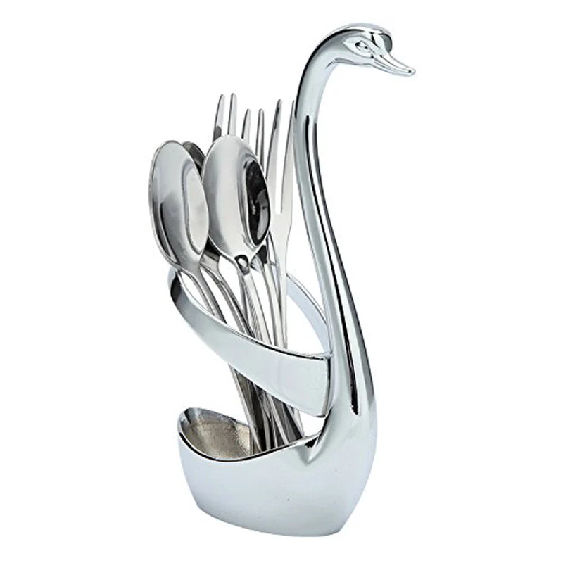 

Creative Swan Cutlery Set Zinc Alloy Fruit Forks Spoon Tableware Set Western-style Coffee Cake Cutlery Set Kitchen Supply