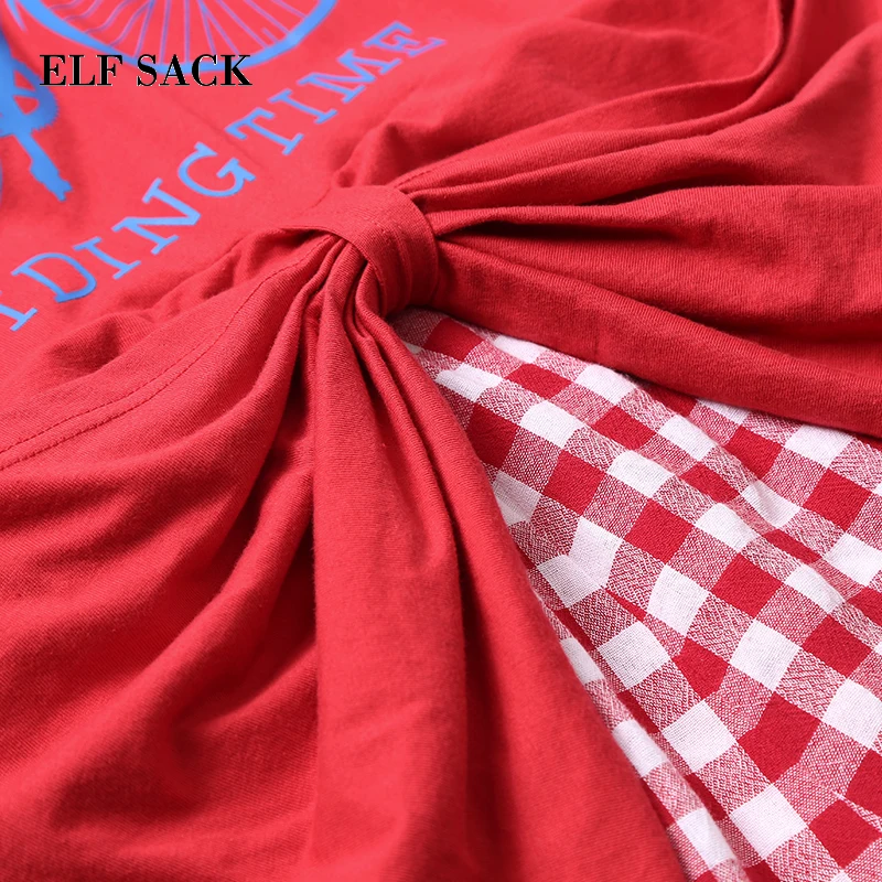 Женское кружевное платье ELFSACK повседневное клетчатое А силуэта в Корейском стиле