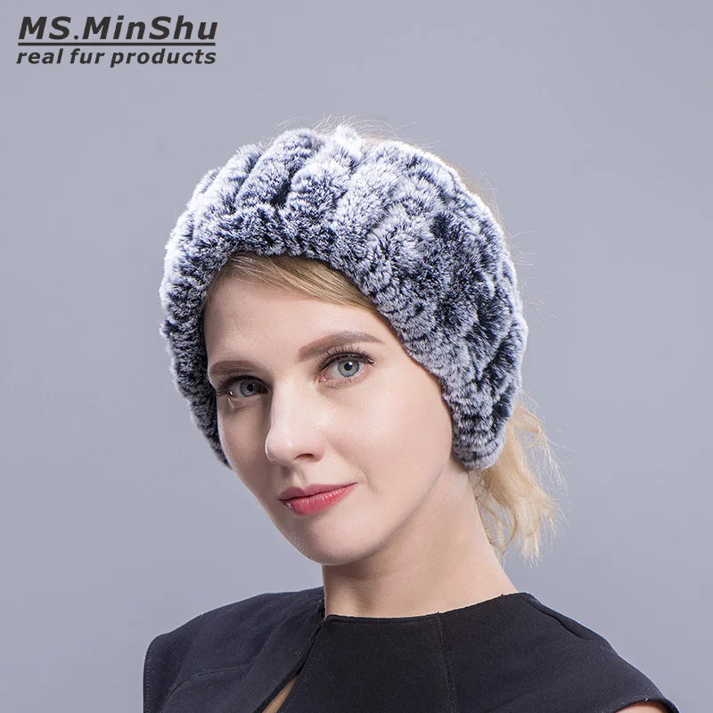 Женская повязка на голову Ms.MinShu из натурального меха кролика|fur neck|neck ringrabbit fur |
