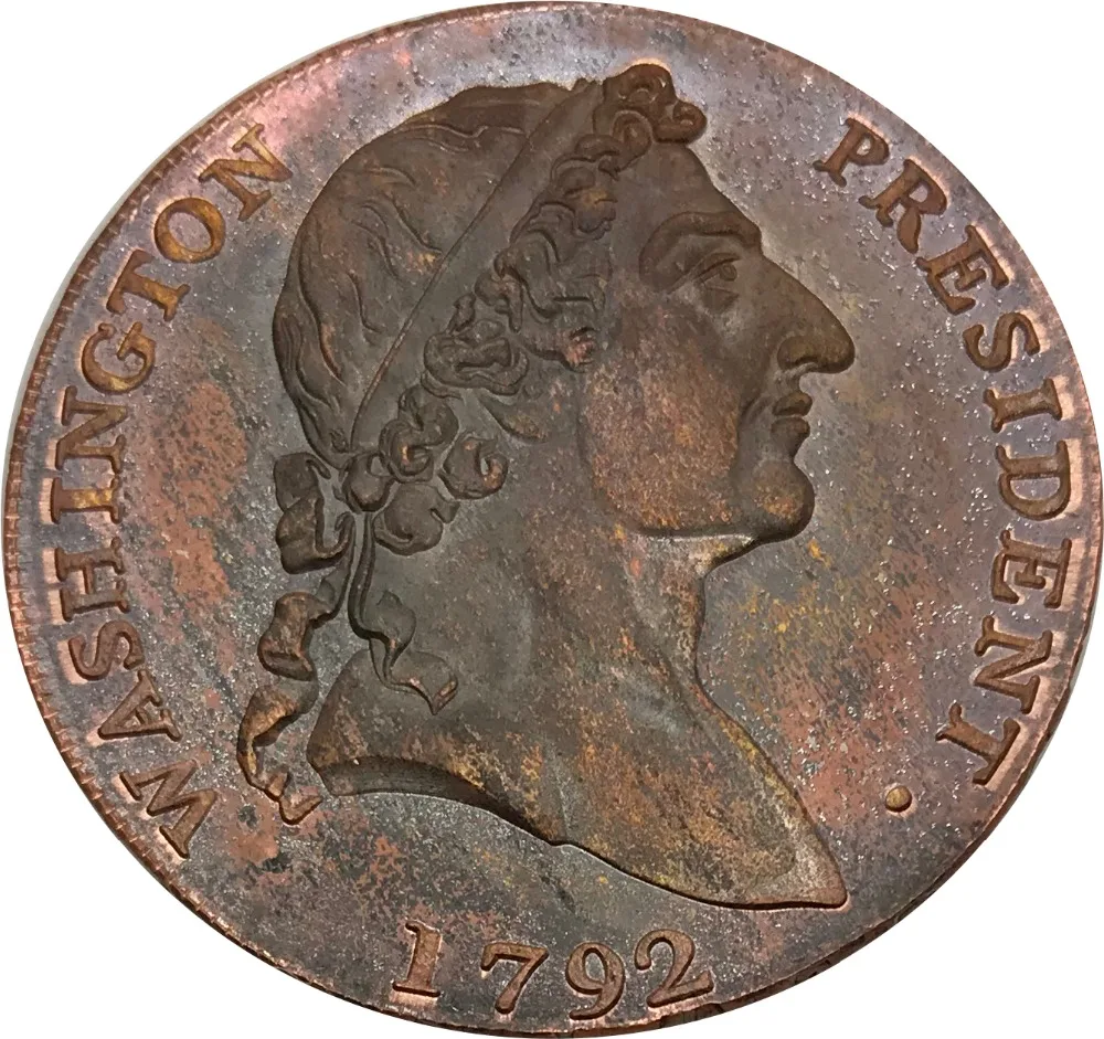 Соединенные Штаты 1792 Вашингтона в римском стиле головка процентов красный Медь копии монет