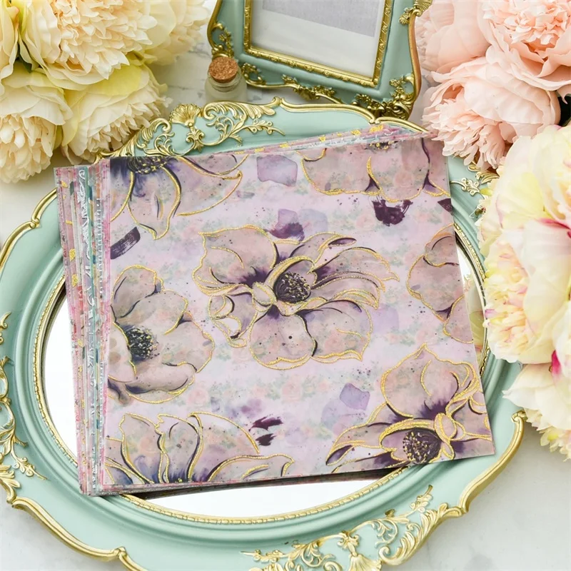 

KLJUYP 24pcs Retro Flowers Vellum Stickers for Scrapbooking DIY Projects/Photo Album/Card Making Crafts