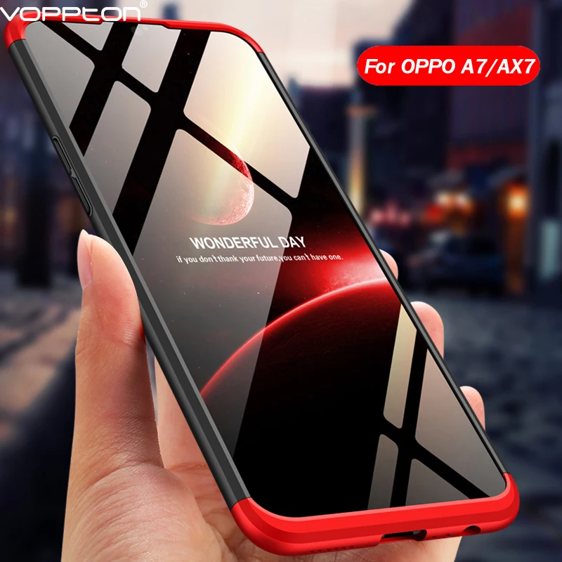 Для OPPO A7 AX7 чехол жесткий 3 в 1 полная защита ультра тонкий матовый Жесткий ПК