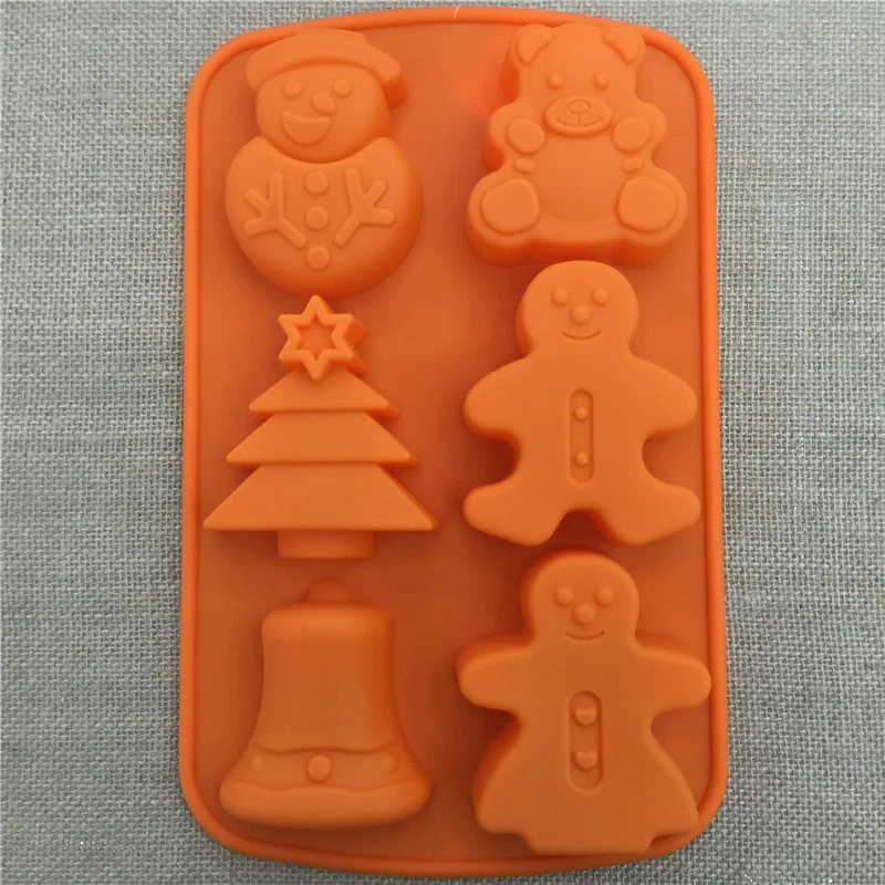 Free Shipping DIY Christmas Snowman,Christmas Tree Silicone Cake Mold