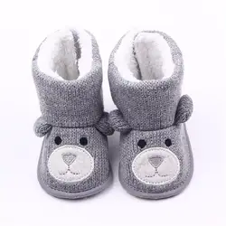 Детские зимние сапоги; обувь с милым мультяшным медведем для новорожденных; очень теплые зимние сапоги для маленьких девочек