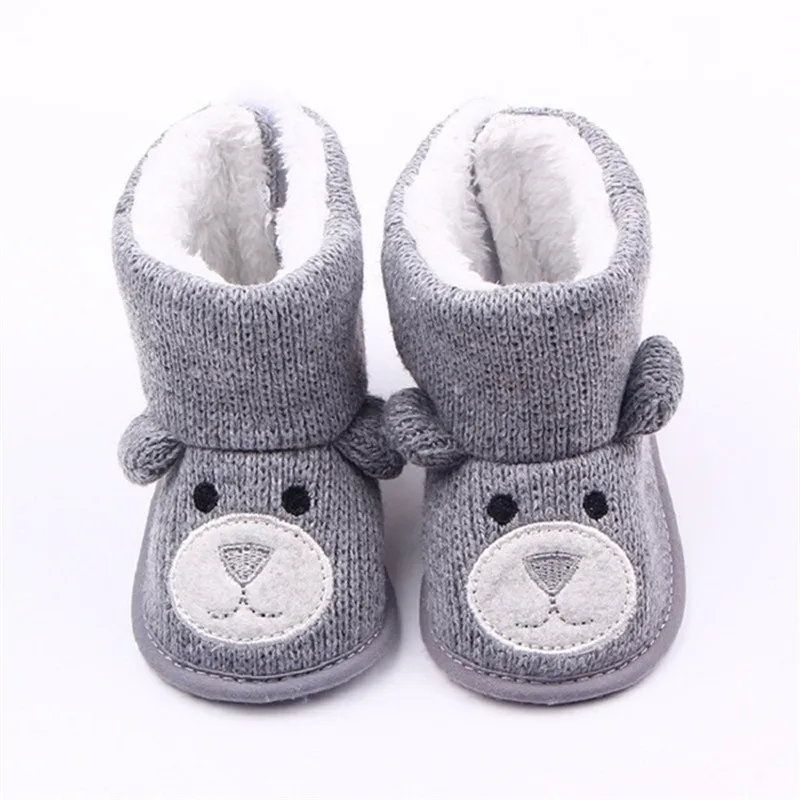 

Baby's Winter Boots Neonatal Cute Cartoon Bear Cartoon Shoes Girls Early Walkers Super Warm Snowboots