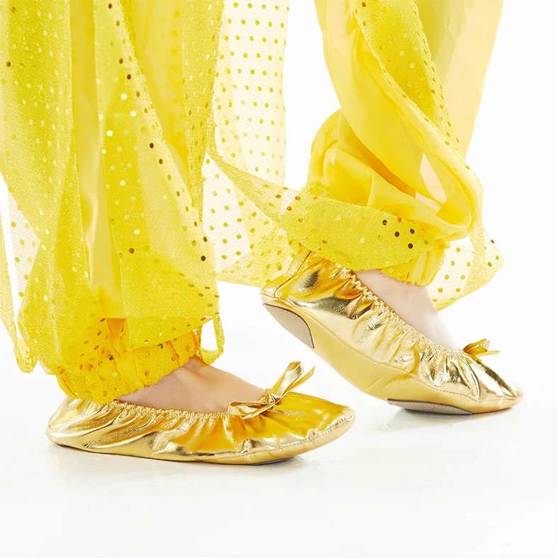 Girls Kids Children�s Belly Dance Shoes Gold Imitation