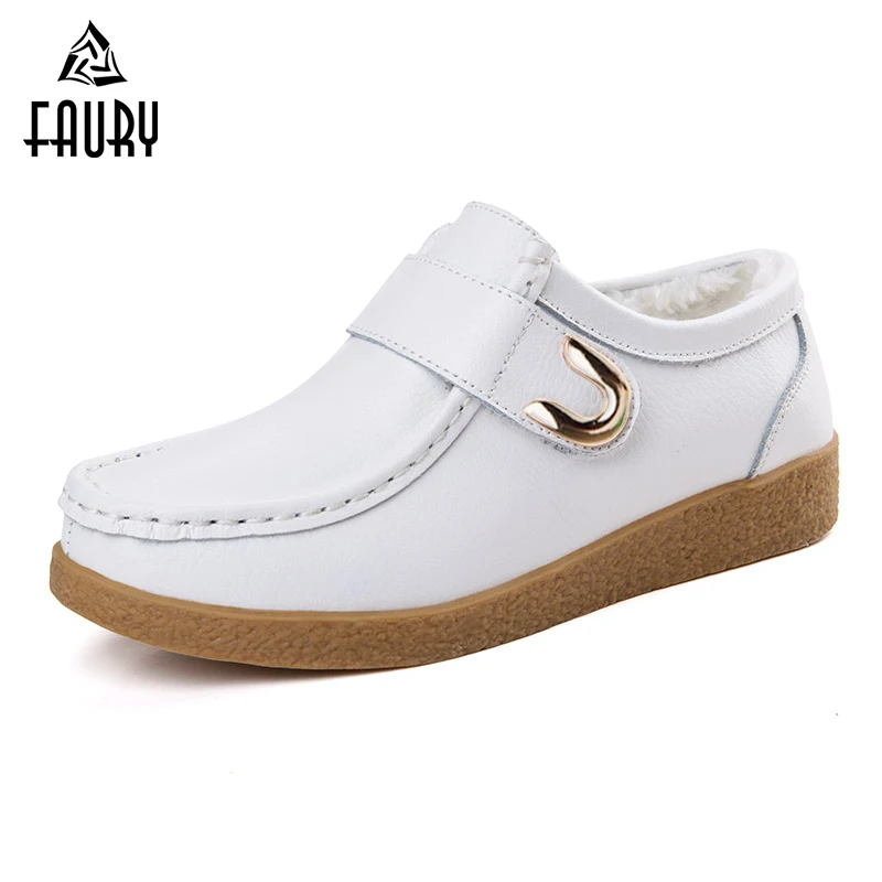 

2019 Women Nurse Shoes Medical Shoes Winter Warm Hospital White Soft Flat Doctor Work Shoes Enfermera Zapato De Trabajo Medico