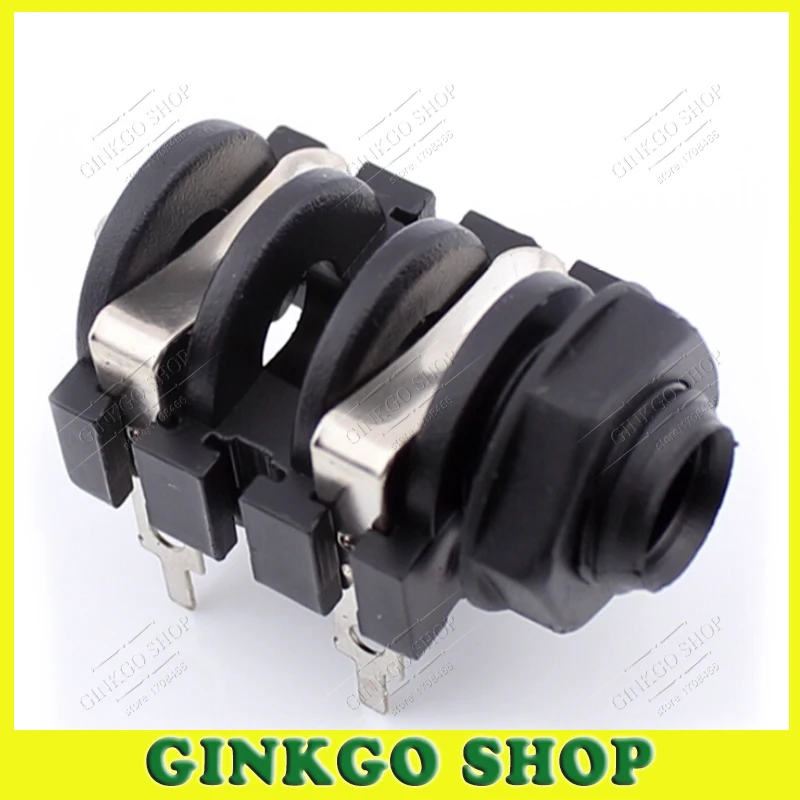 

10pcs/lot 4Pin 6.35MM 6.5mm Mono Microphone Female Jack sockets 6.35MM Microphone Audio welding seat Female Connector