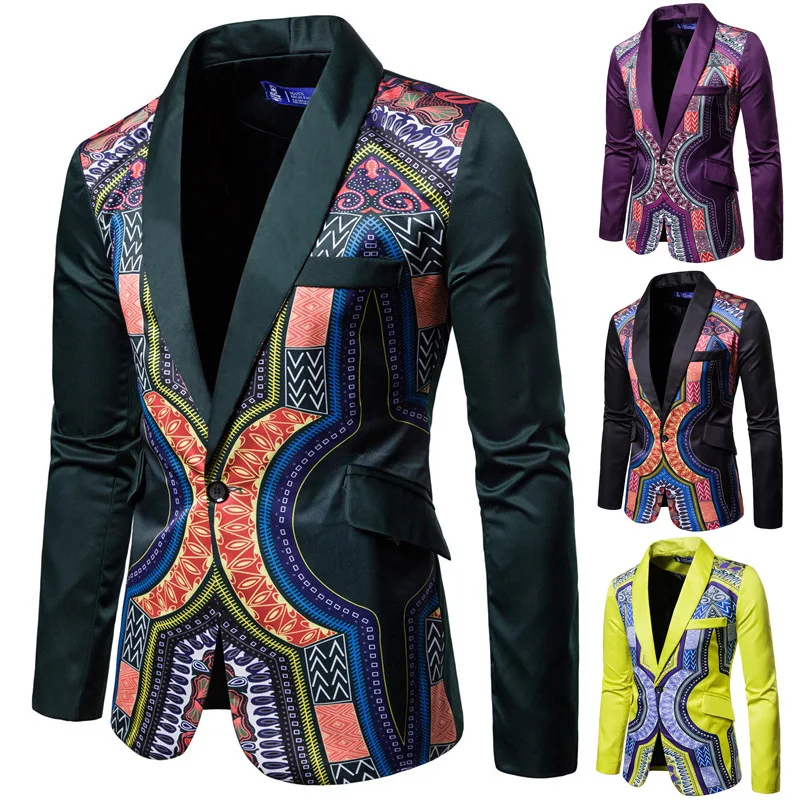 

The 2019 new suit for men is a printed suit with western ethnic characteristics