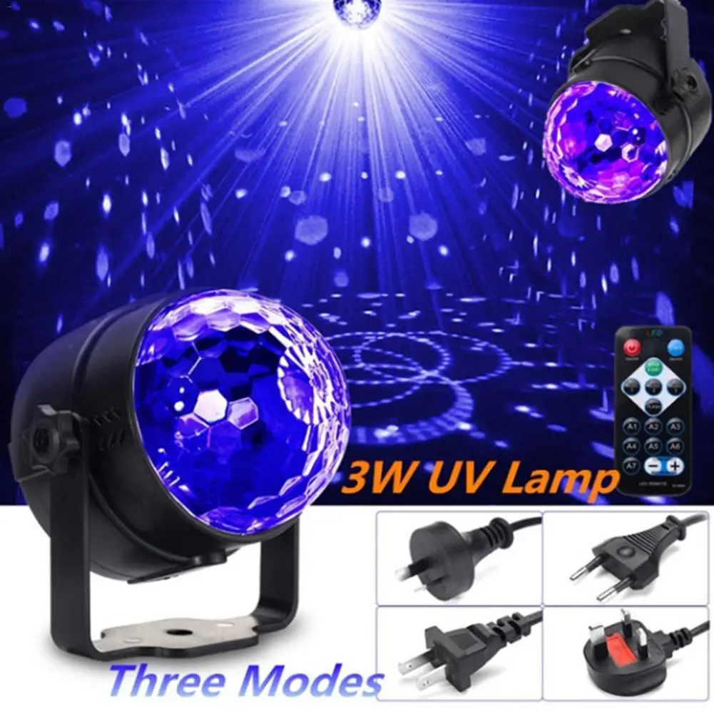

Remote UV LED Crystal Magic Rotating Ball Stage Lights USB 5W Colorful ktv DJ light disco light Remote control Light