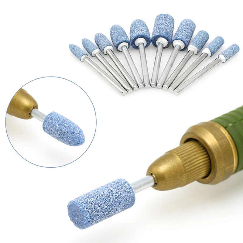 10Pcs Rotary Dremel Tool Abrasive Stone Points Electric Grinding