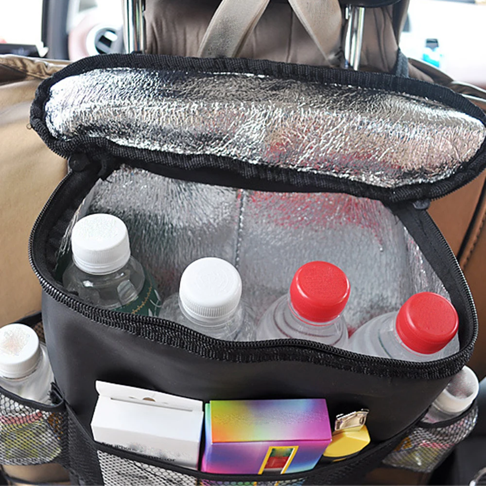 Новая автомобильная сумка для хранения на заднем сиденье с несколькими карманами, органайзер, держатель для упаковки льда, аксессуары для интерьера