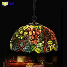 European Single Head Pendant Lamp Tiffany Stained Glass Suspension Lamp Creative Art Lamp Grape Version Restaurant Bar Lamp european mediterranean tiffany retro pendant light hallway cozy creative lamp bar corridor