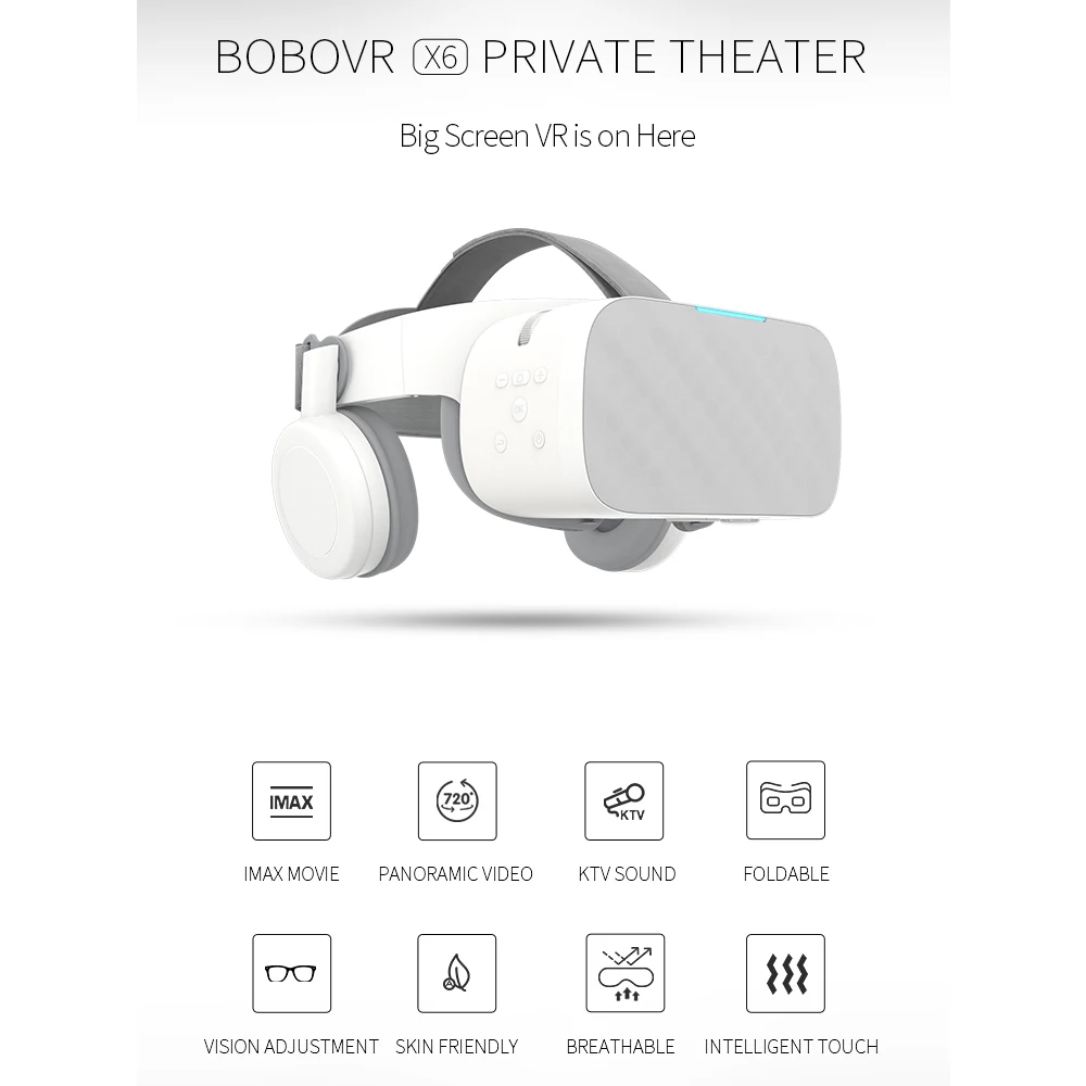 [Новинка] BOBOVR X6 все в одном складные 3D очки VR 2 ГБ/16 ГБ гарнитура виртуальной реальности wifi VR Гарнитура 3D поддержка 128 ГБ TF Карта