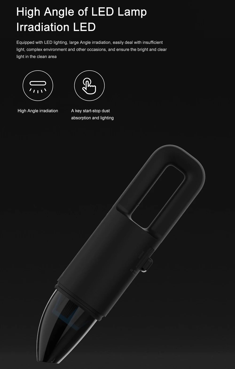 M, Xiaomi автомобильный пылесос Cleanfly fvq Портативный Беспроводной мини очиститель воздуха 2In1 насадка с Led светильник автомобиля Зарядное устройство Hepa фильтр