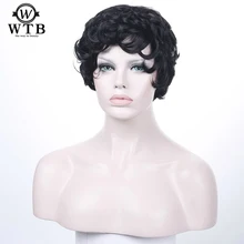 WTB короткие волнистые красные парики для женщин термостойкие синтетические парики для афро волнистый парик для косплея вечерние парики