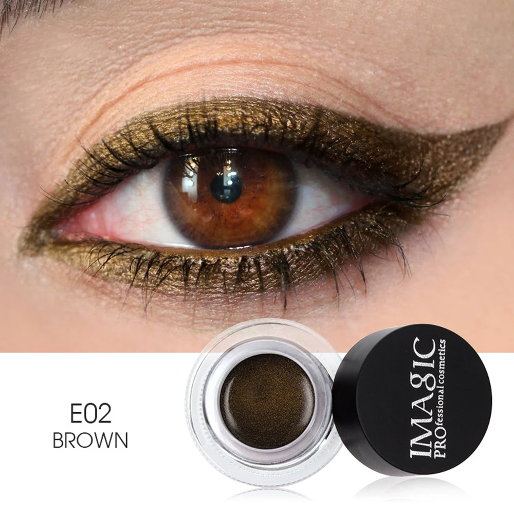 

IMAGIC Makeup New 3 Color Eyeliner Quick-drying Waterproof Not Blooming Natural Long-lasting Brush Portable Eyeliner Kajal TSLM1