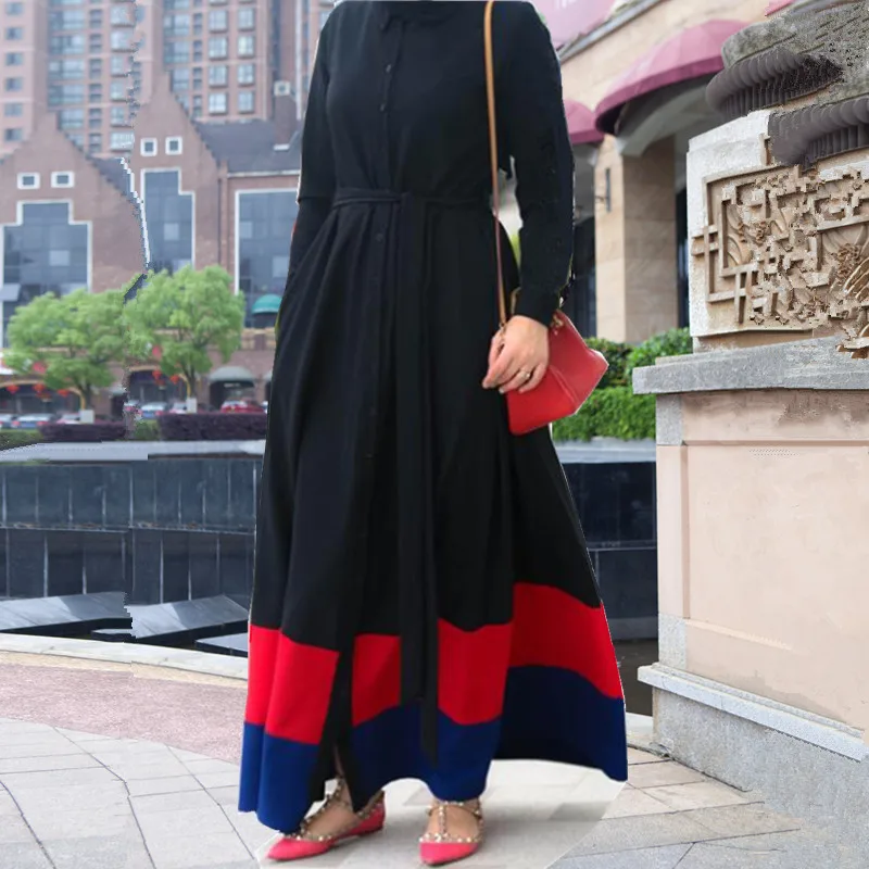 Элегантный Мусульманский Абая Черный Макси платье кардиган юбка длинные халаты Туника Ближний Восток Рамадан поклонение услуги ислам