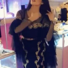 Fashion O Neck Appliqued Lace Beaded Gold Sequins Three Quarter Sleeve Mermaid Evening Dresses