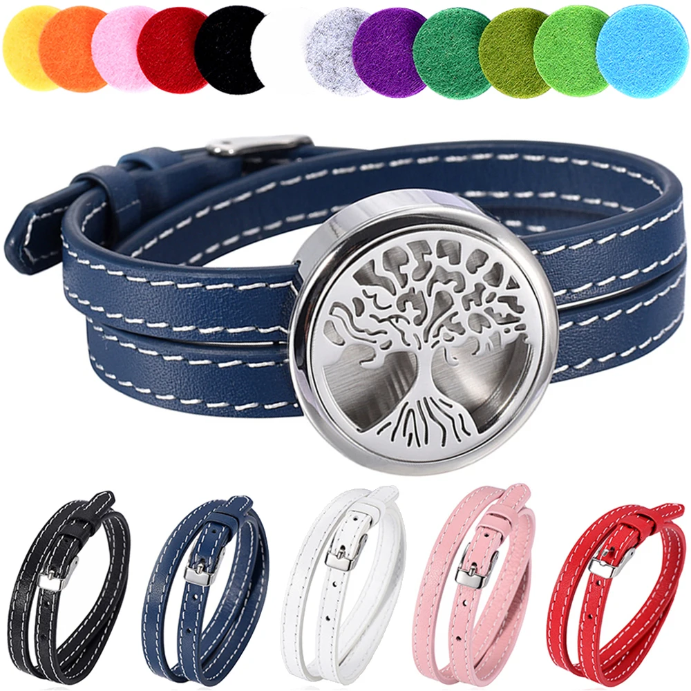 

Essential Oil and Perfume Diffuser Locket Bracelet, Aromatherapy Charm Locket Bangle with 12 PCS Color Pads